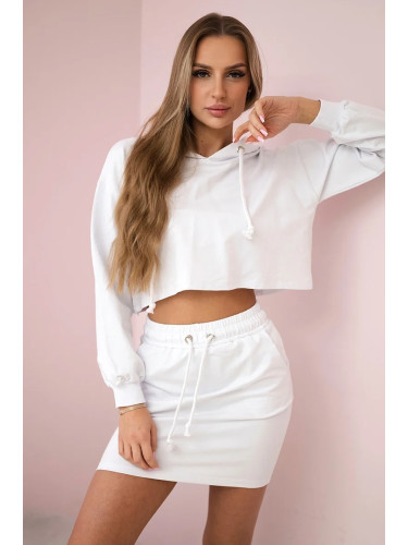 Set of sweatshirt with skirt white