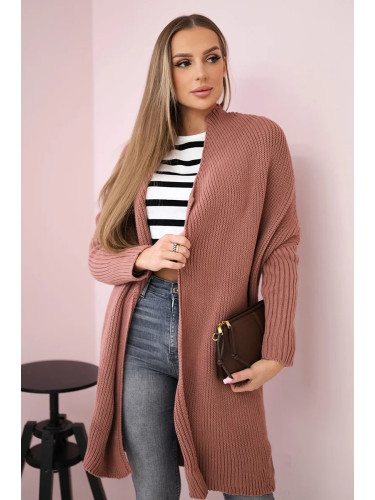 Sweater with batwing sleeve dark pink