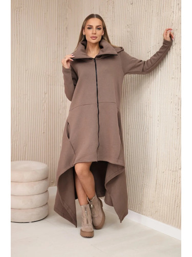 Insulated mocha dress with longer sides
