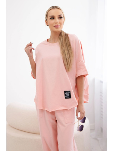 Women's set T-shirt + pants - peach