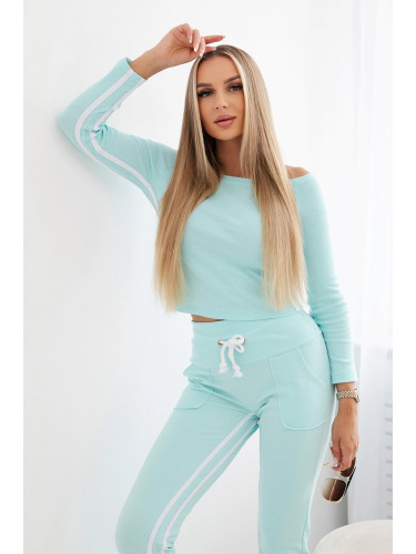 Set with mint double stripe