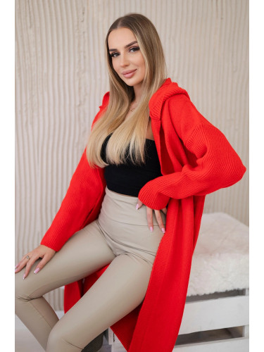 Red hooded sweater