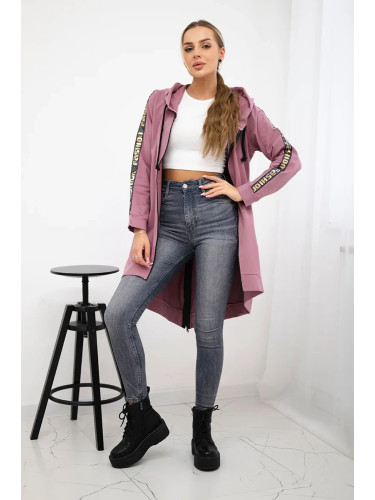 Sweatshirt with back zip dark pink