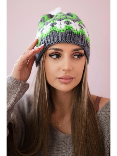 Women's cap Laila K283 graphite+green neon