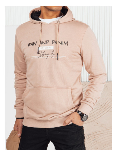Bluza męska z nadrukiem beżowa Dstreet