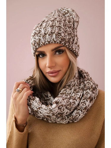 Women's fleece set Merry K202 brown + ecru