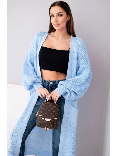 Kesi Włoski Sweater long cardigan blue