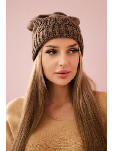 marka niezdefiniowana Cap with fleece Sylwia K244 mocca