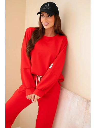Kesi Włoski Viscose set sweatshirt + pants red