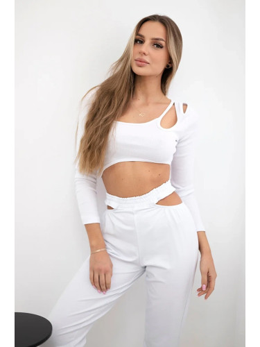 Top blouse set, white