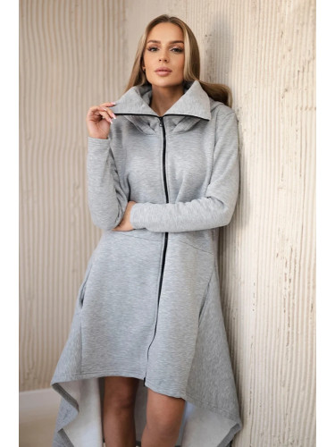 Insulated dress with longer sides in gray color
