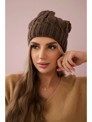 marka niezdefiniowana Cap with fleece Iwona K221 mocca