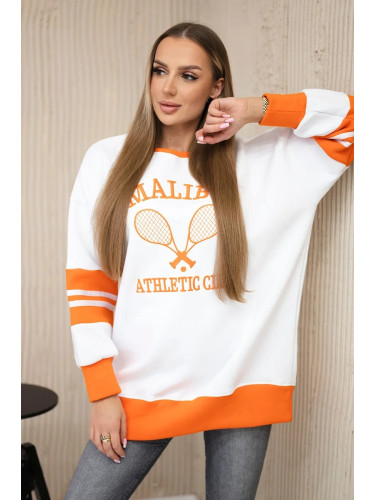 Malibu insulated sweatshirt white + orange