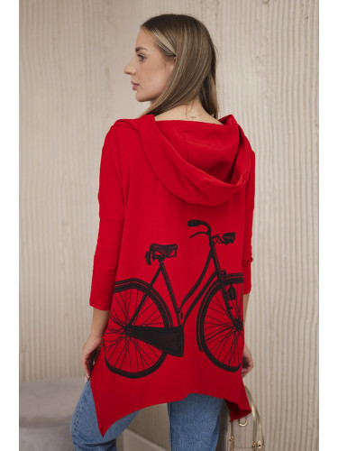 Cycling print sweatshirt red