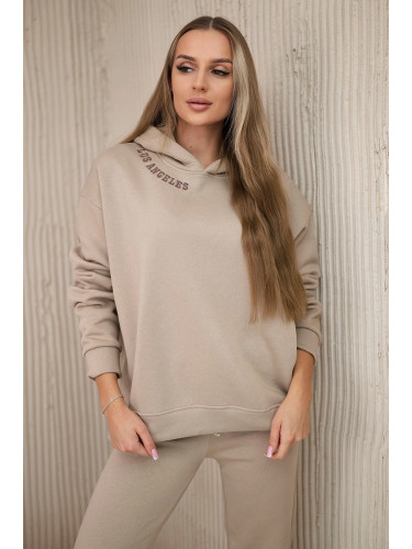 Insulated set with embroidery Los Angeles light beige