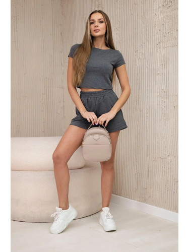Cotton set with graphite shorts