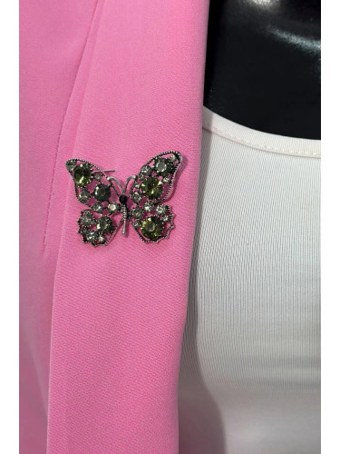 Butterfly Brooch A-2-21-7 green + silver