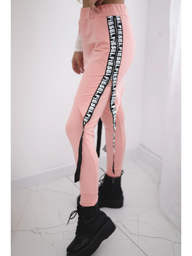 Pants/suit with selfie apricot inscription