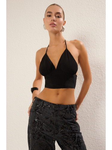 Trendyol Black V Neck Woven Bustier