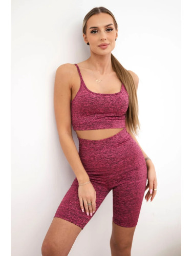 Set of sports top + leggings pink