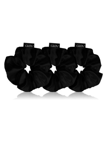GLOV Satin Scrunchies S/M/L ластици за коса Black 3 бр.