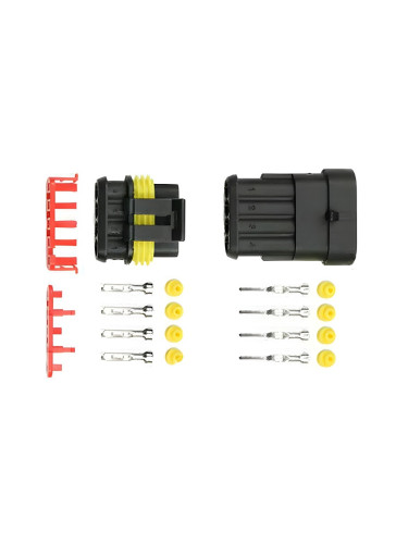 Комплект автомобилни конектори, 4P, 24VDC, IP67, мъжки + женски, VEMARK