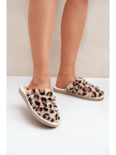 Дамски Флисови Чехли Пантера Бежови Inblu