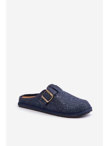 Comfortable men's slippers with Inblu buckle blue