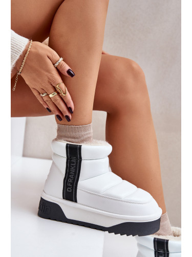 Low snow boots on thick sole D.Franklin DFSH371011 White