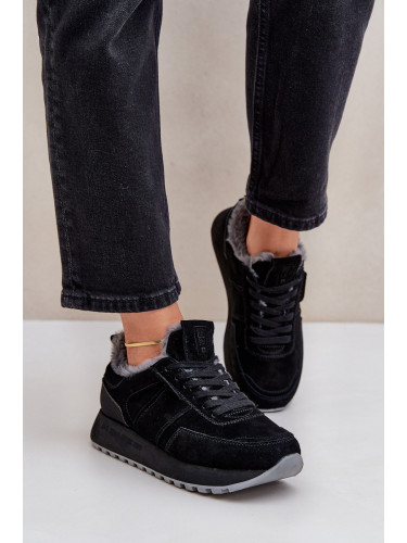 BIG STAR SHOES Дамски Кецове С Козина И Блестящ Елемент Big Star