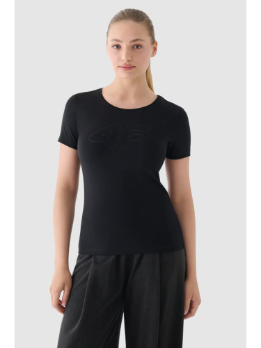 Дамска тениска с принт 4F Черна 4FWMM00TTS