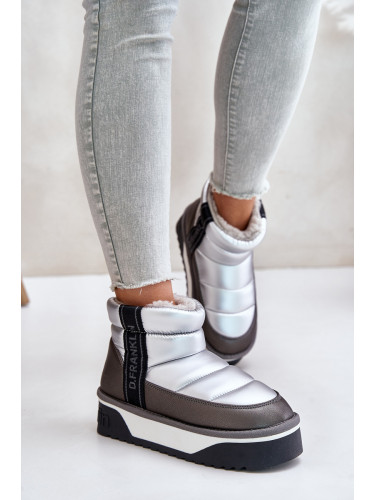 Low snow boots on thick sole D.Franklin Silver
