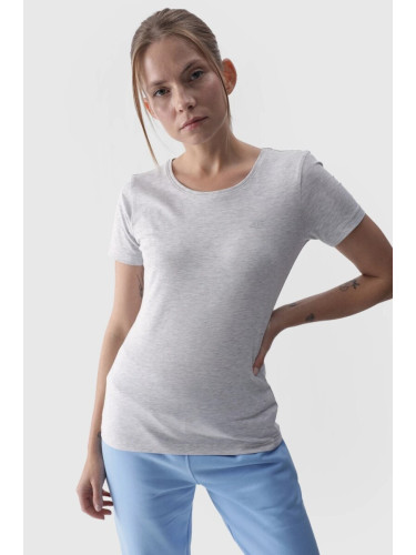Дамска гладка тениска с лого Сива 4F