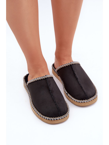 Обувки За Дома Чехли С Бродерия Дамски Inblu Черни