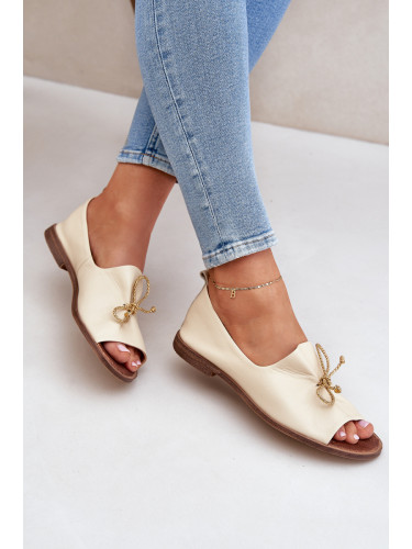 Zazoo 2660 Кожени Балерини За Жени Ясно Бежови