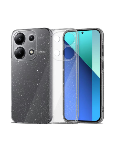 Силиконов кейс Shine 2 mm брокатен, За Xiaomi Redmi Note 14 5G, Прозрачен