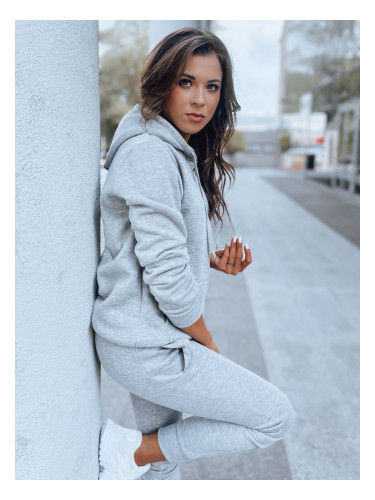 DStreet Bluza damska BASIC z kapturem szara
