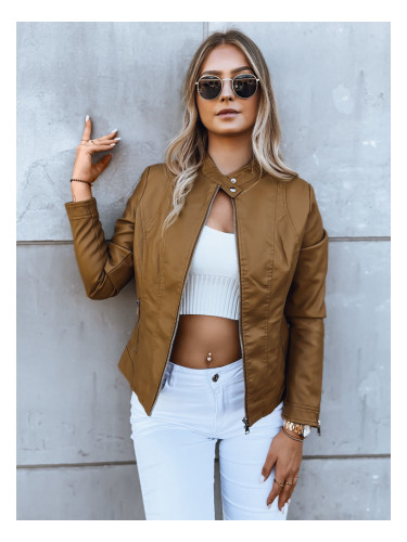 Kurtka skórzana damska ramoneska HAUTE COUTURE kamelowa Dstreet