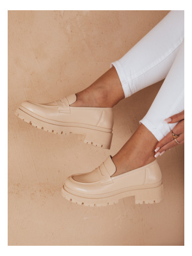 Дамски мокасини на платформа TORINO, бежови