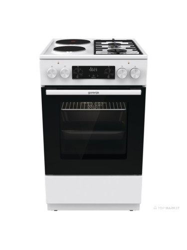 Комбинирана готварска печка Gorenje GK5C64WF, 70L, Клас А, AirFry, Бял
