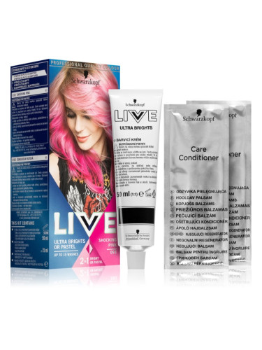 Schwarzkopf LIVE Ultra Brights or Pastel полуперманентна боя за коса цвят 093 Shocking Pink 1 бр.