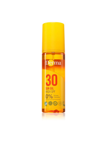 Derma Sun Oil масло за грижа и придобиване на тен SPF 30 150 мл.