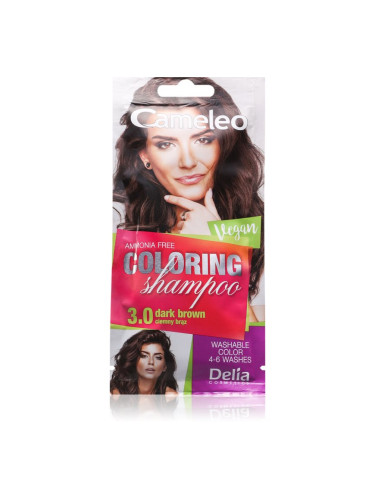 Delia Cosmetics Cameleo Coloring Shampoo тониращ шампоан За коса цвят 3.0 Dark Brown 40 мл.