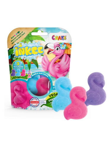Craze INKEE Flamingo бомбичка за вана за деца 3x55 гр.