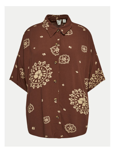 Roxy Риза Beach Nostalgia ERJWT03614 Кафяв Regular Fit