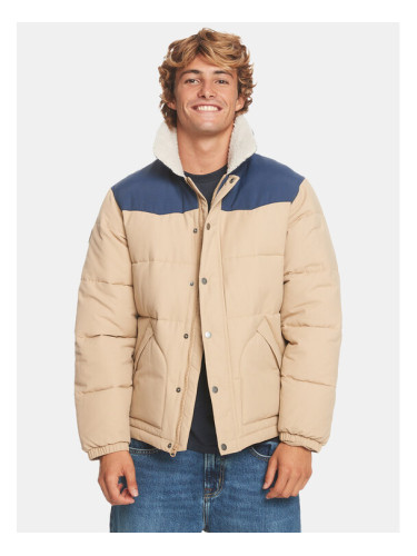 Quiksilver Пухено яке The Puffer Jckt EQYJK03981 Бежов Regular Fit