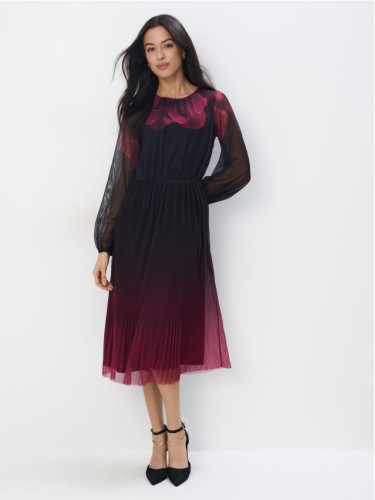 Mohito - Миди рокля от мрежеста плетка - червен