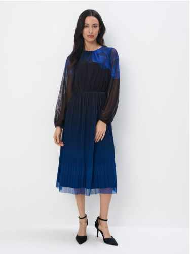 Mohito - Миди рокля от мрежеста плетка - син