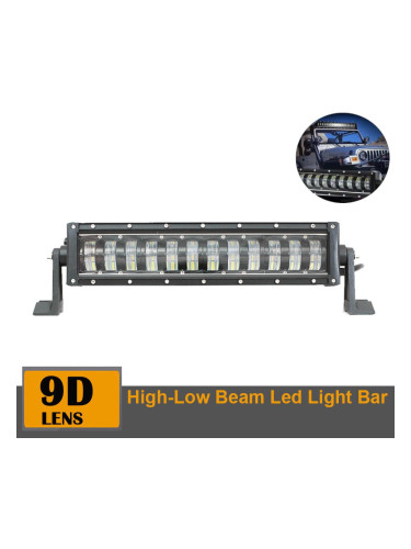 9D 42.5 СМ Led Bar Лед Бар Hi/Lo Kъси Дълги Водоустойчив Удароустойчив 12V 24V 7680 LМ 96W С Лупи Off-Road Лед Бар За Джип ATV  HAL214