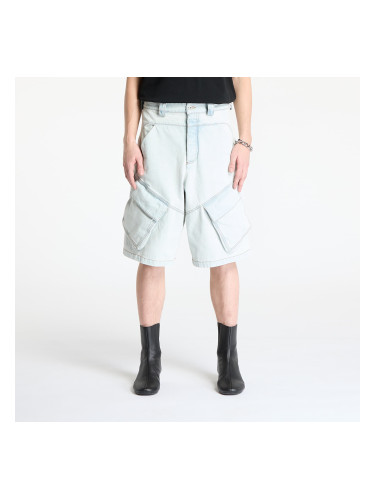 Къси панталони Marcelo Burlon Bleach Denim Wide Cargo Shorts Light Blue M